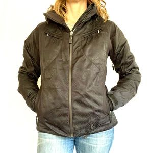 Spyder black starburst snowboard ski jacket size 4 winter coat cold weather